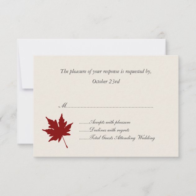 Red Fall Leaf Wedding Response Cards