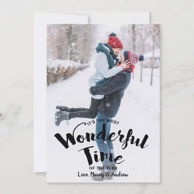 The Most Wonderful Time Of The Year Elegant Photo Holiday Card