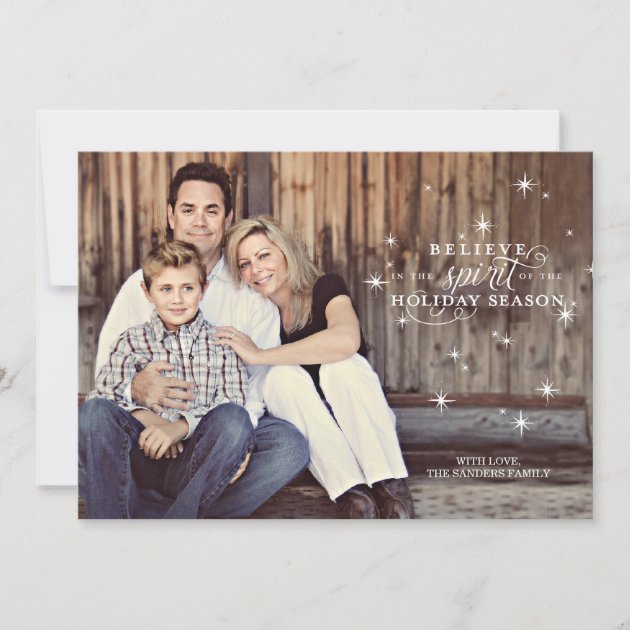 Twinkle White Stars Holiday Photo Card