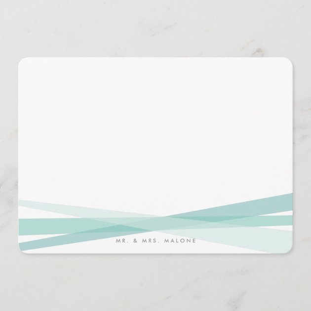 Abstract Ribbons Stationery - Teal Note Card
