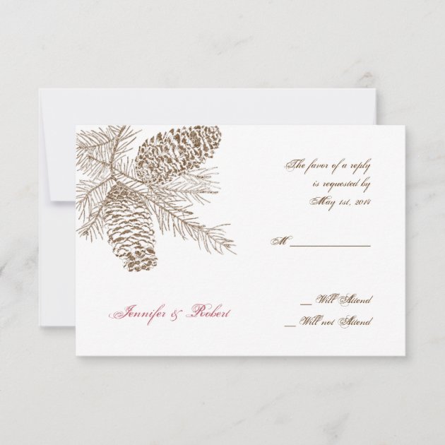 Pine Cone Nature Wedding Response Card