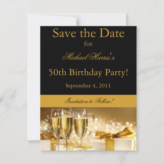 Champagne Save the Date Invitation