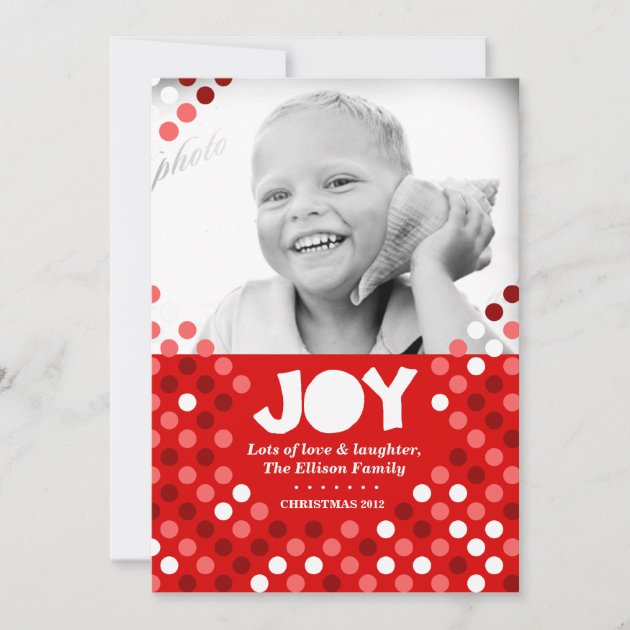 311 Dotted Joy Photo Holiday Card (front side)