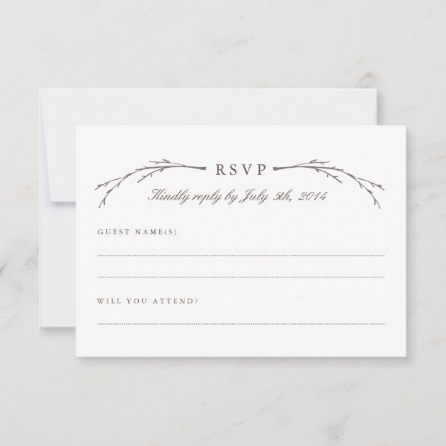 Elegant Forest Wedding RSVP Cards (front side)