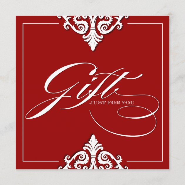 Classy Red Damask Gift Certificate