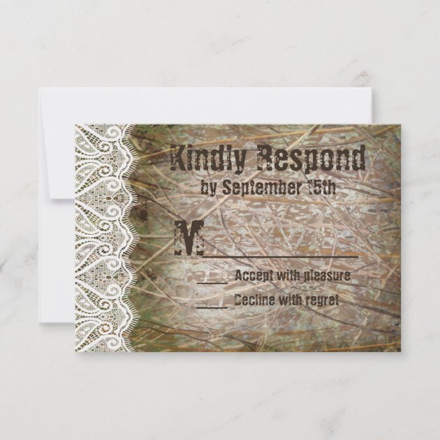Rustic Country Camo Hunting Wedding RSVP Cards