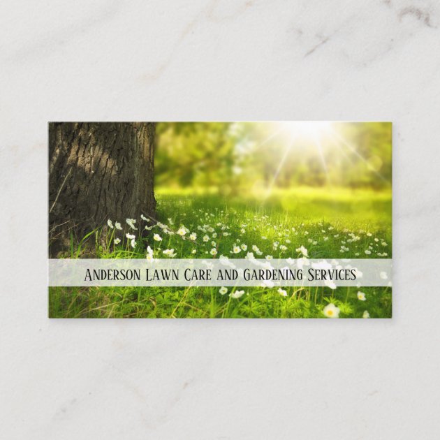 Lawn Care and Gardening Business Card (front side)