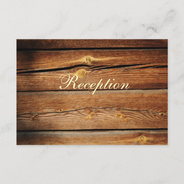 Rustic Country Barn Wood Reception Card