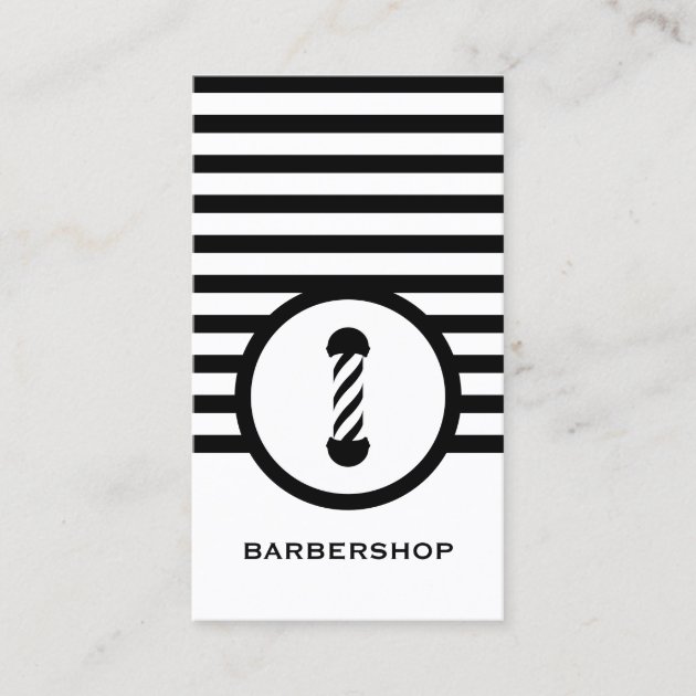 Striped Chic Barbershop Business Card