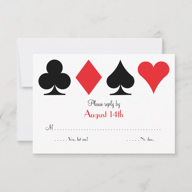 Destiny Las Vegas Wedding RSVP reply card (front side)