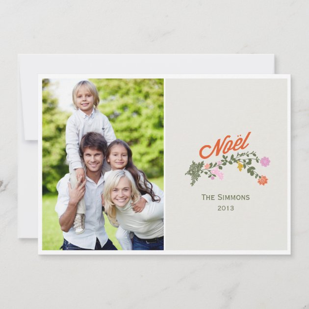 Floral Noel Holiday Photo Cards
