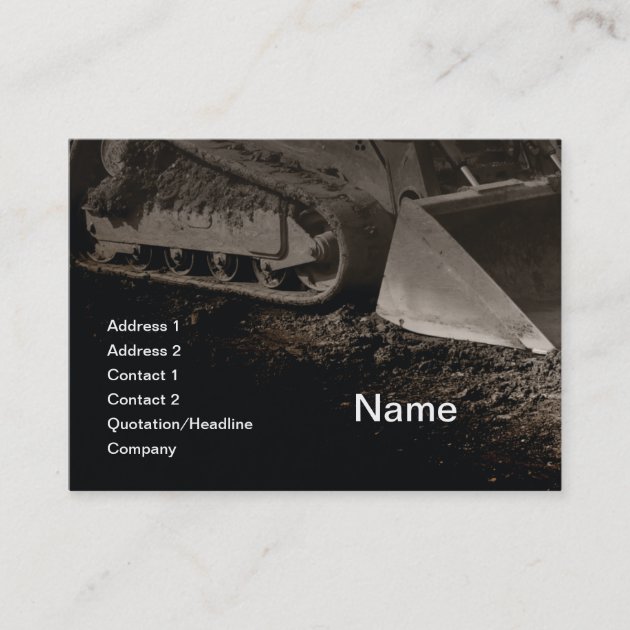 construction equipment business card (front side)