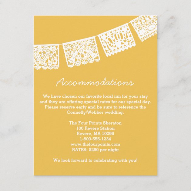 Papel Picado | Wedding Accommodations Card