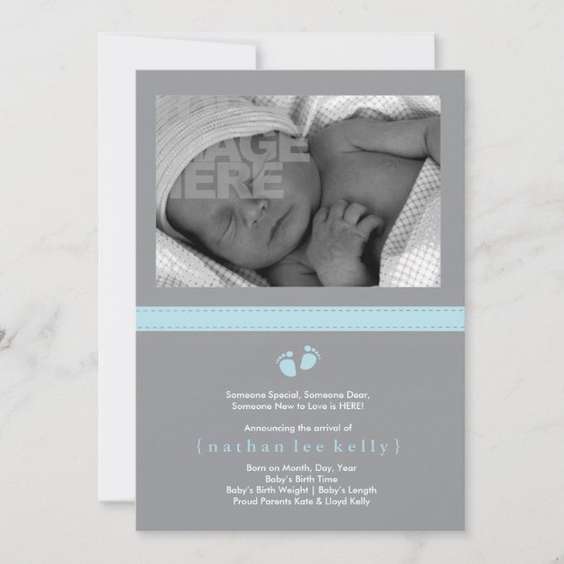 Baby Steps Birth Announcement (front side)