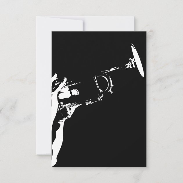 Abstract Jazz Trumpet RSVP Card