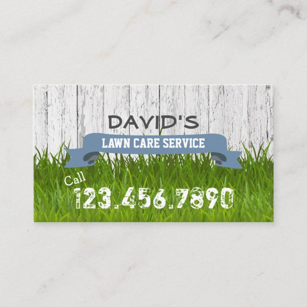 Lawn Care & Landscaping Service Professional Business Card (front side)