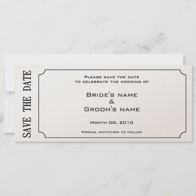 Gold Ticket Save the Date Invitations