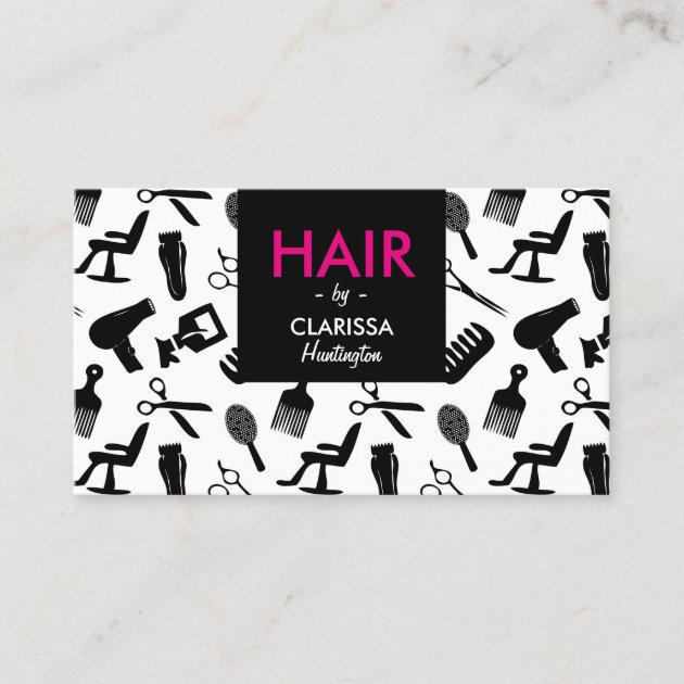 Chic Hair Stylist Business Card (front side)