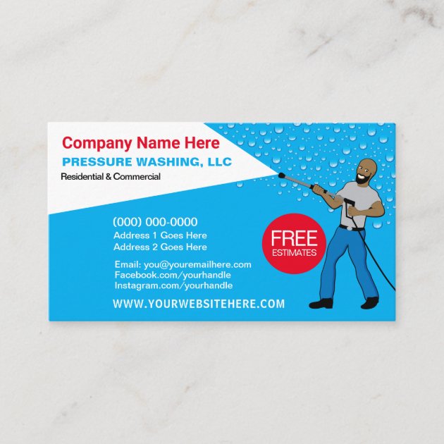 Pressure Washing & Cleaning Template Business Card (front side)