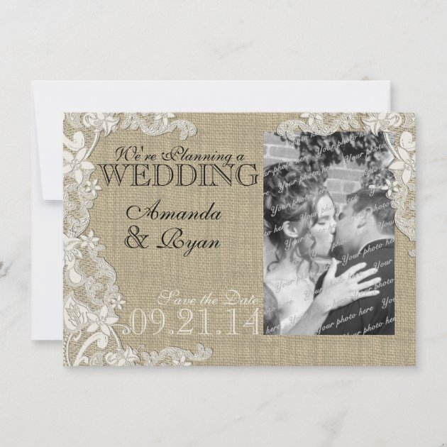 Vintage Lace Design Save the Date