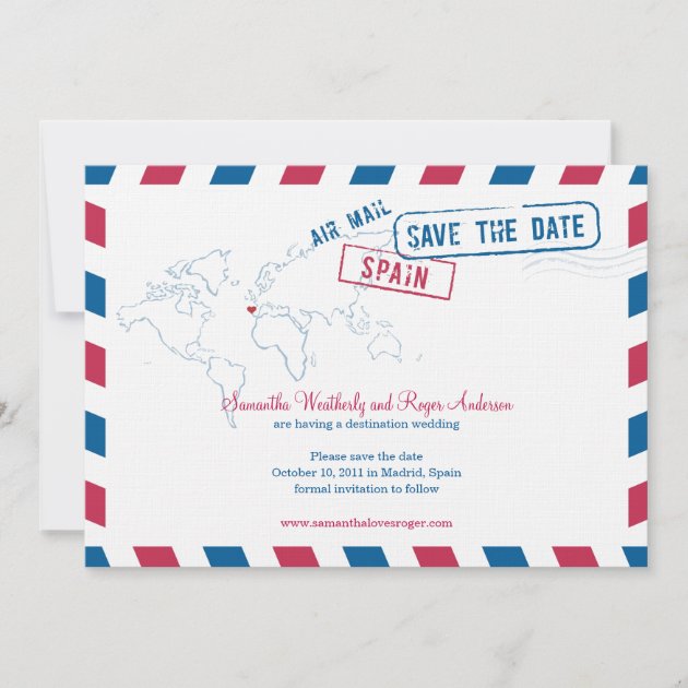 Spain Air Mail Wedding Save The Date