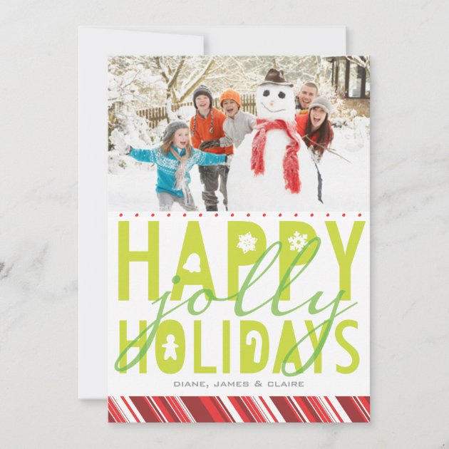 Happy Jolly Holiday Photo Card (front side)
