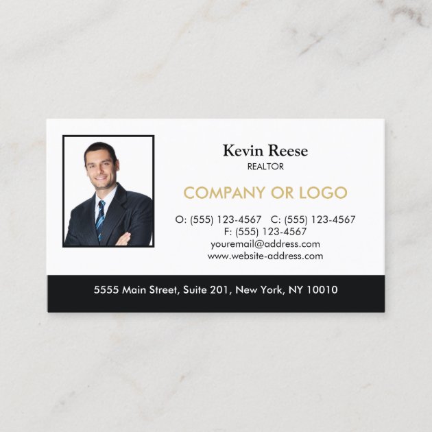 Real Estate Professional Add Your Photo Business Card (front side)