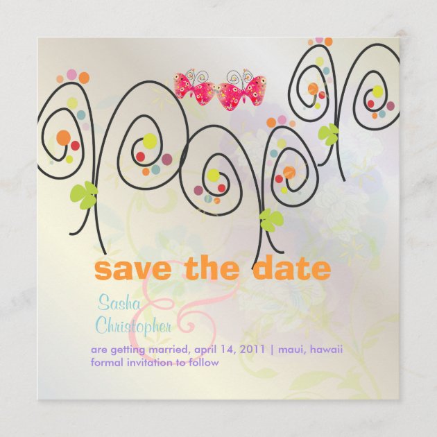 Retro Butterflies + Spring Bouquet/ Save the Date