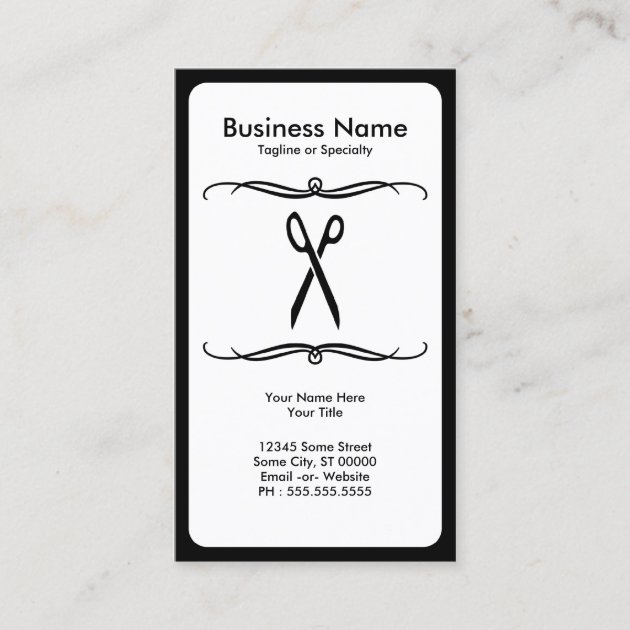 mod scissors business card (front side)