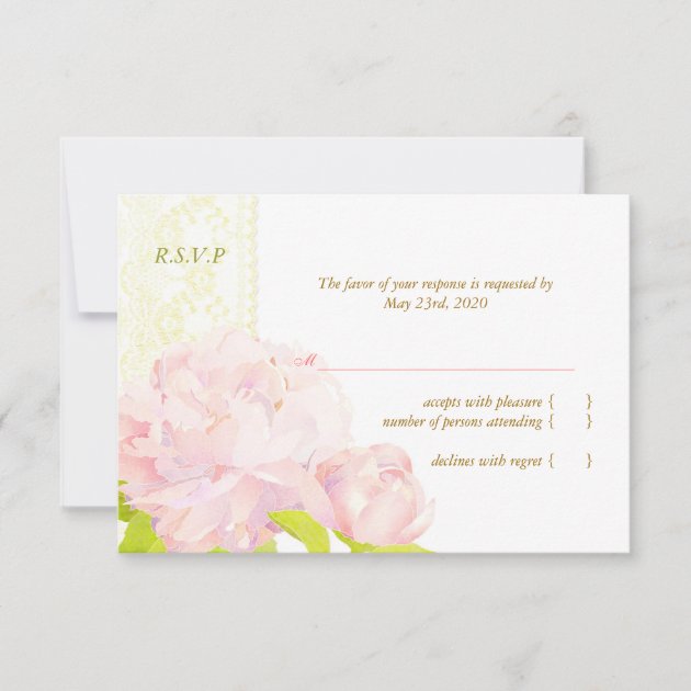 Soft Pink Luxe Floral Wedding RSVP