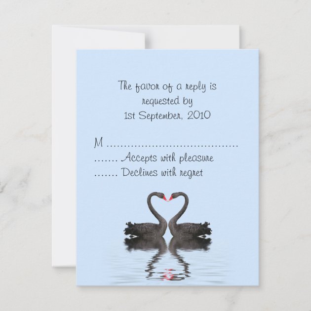 RSVP Card Romancing Swans Wedding Collection