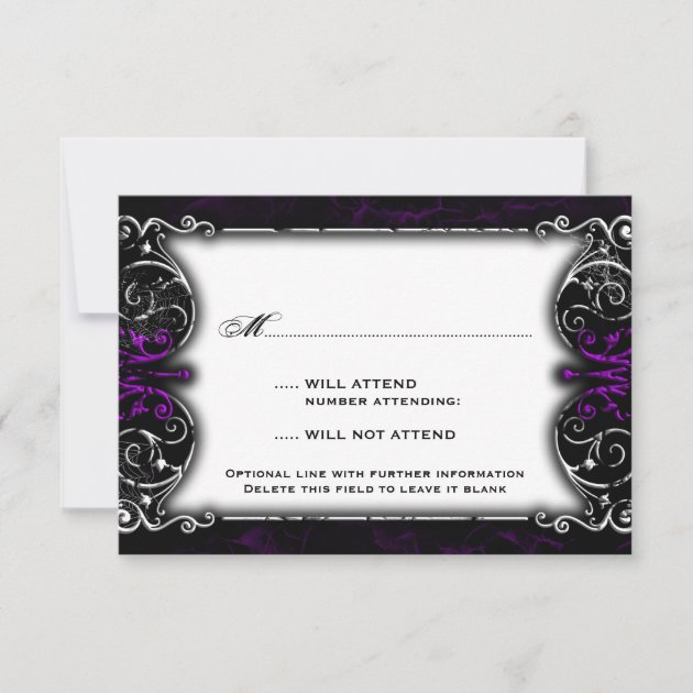 Gothic Victorian Spooky Purple RSVP Card