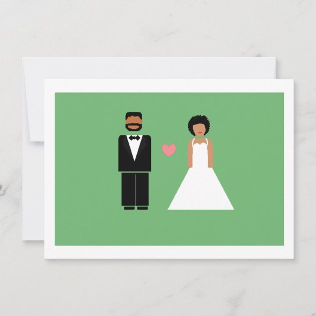 Save the date card -- African-American couple