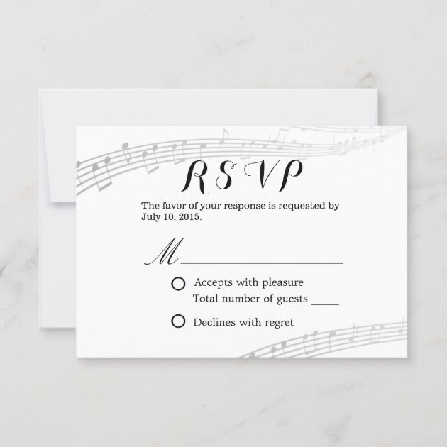 Musical Wedding Simple and Elegant RSVP (front side)