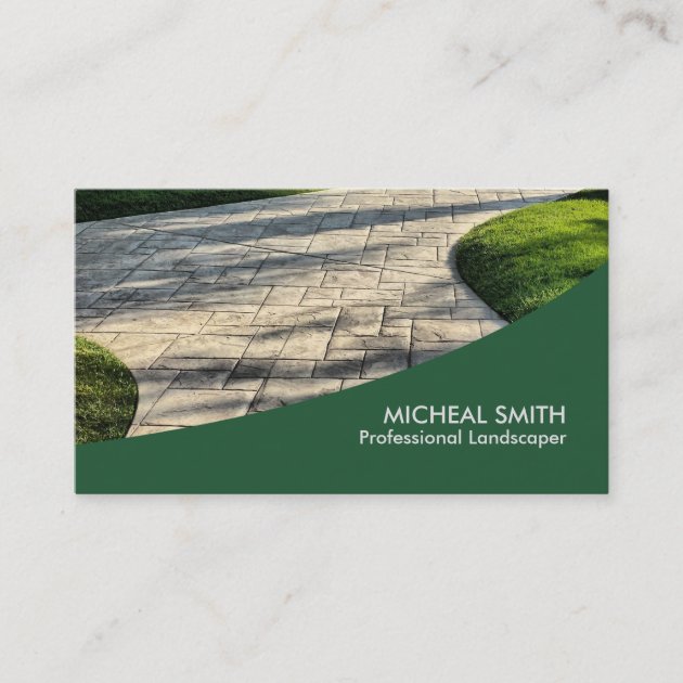 Landscaping Lawn Care Gardener Professional Business Card (front side)