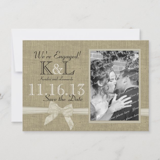 Burlap and Bow Rustic Country Save the Date
