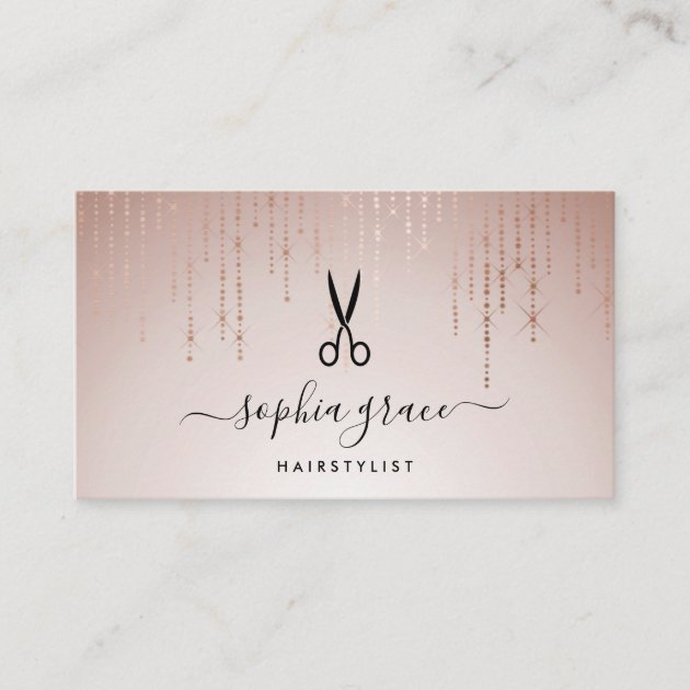 Blush Rain Hairstylist Business Card (front side)