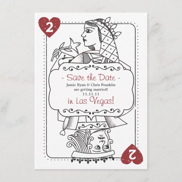 Lucky in Love Save the Date - 2 of Hearts