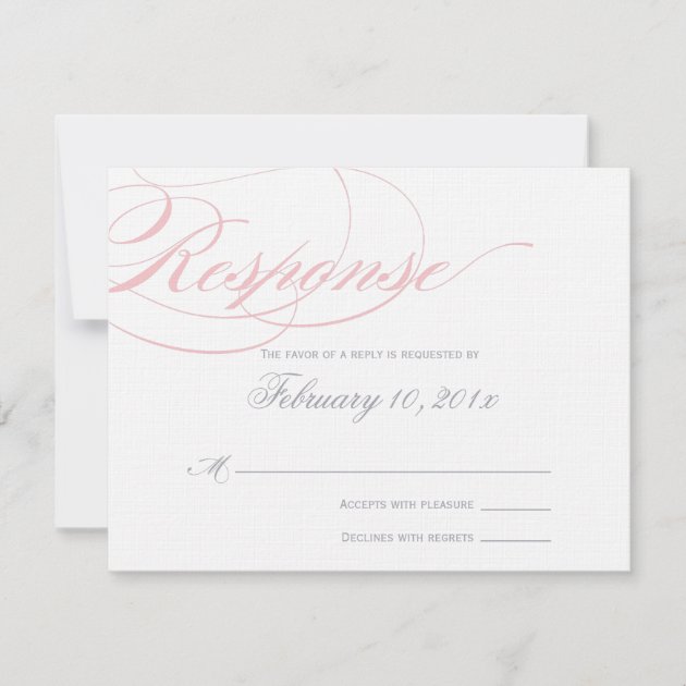 Elegant Script Response Card - Blush Pink