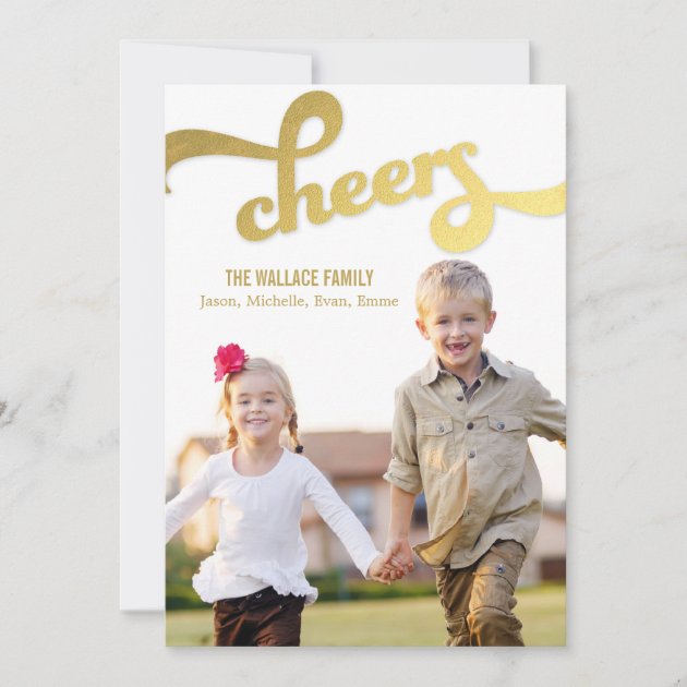 Shimmer Cheers Holiday Photo Cards