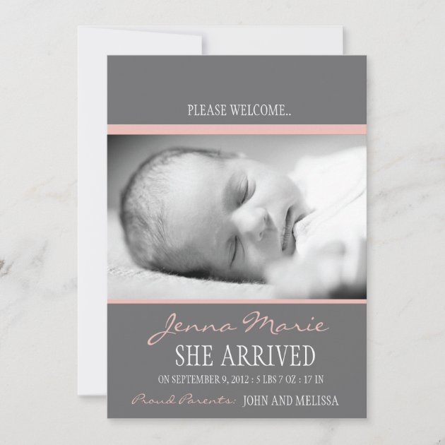 'Welcome Baby' Birth Announcement