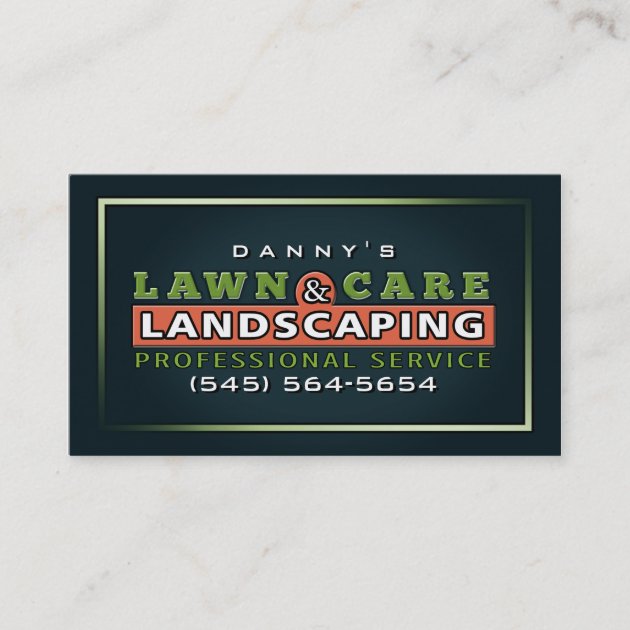Lawn Care & Landscaping Custom Business Card (front side)