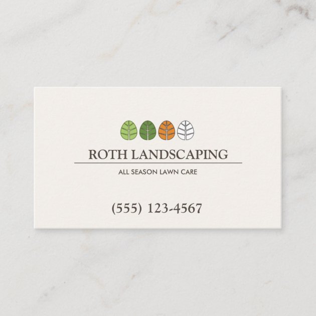 All Season Tree and Lawn Service Landscaping Business Card (front side)