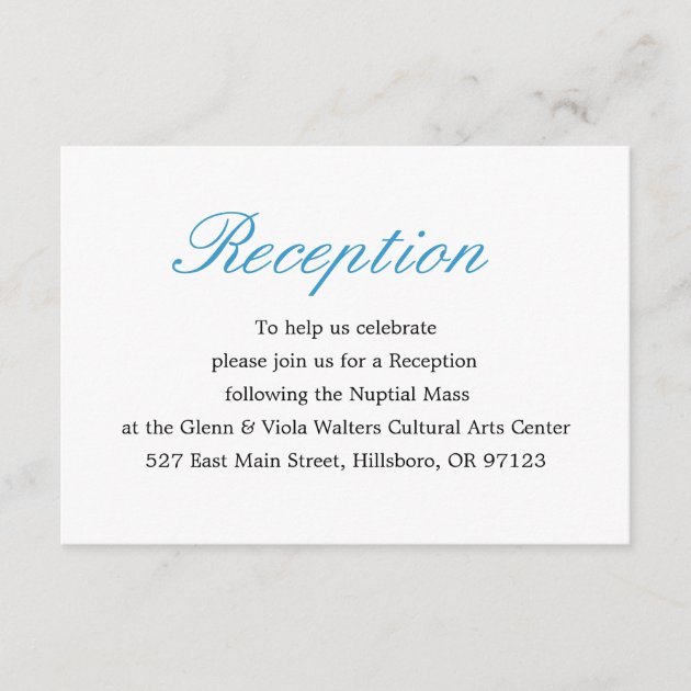 Simple and Elegant Reception Card