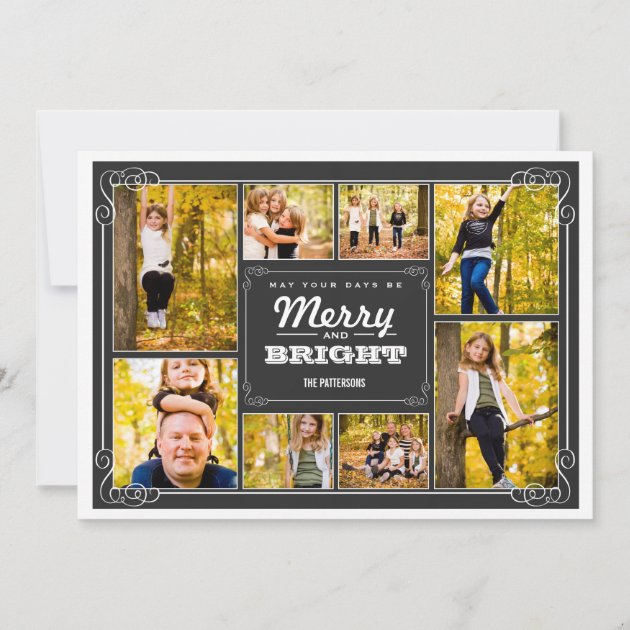Merry & Bright Chalkboard Collage Photo Card