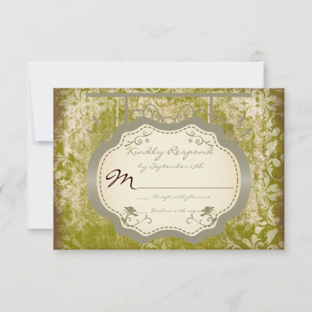 Antique Sign Country Distressed Wedding RSVP Cards