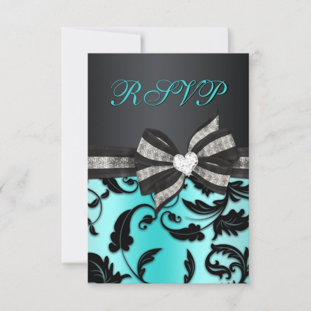 Floral Swirl RSVP With Jeweled Bow