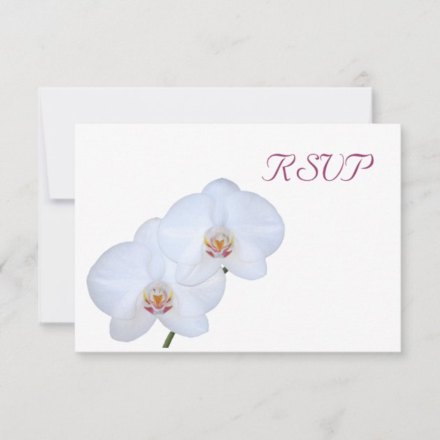 White Orchids RSVP Card