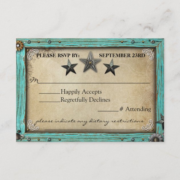 Rustic Country Parchment Paper RSVP Card