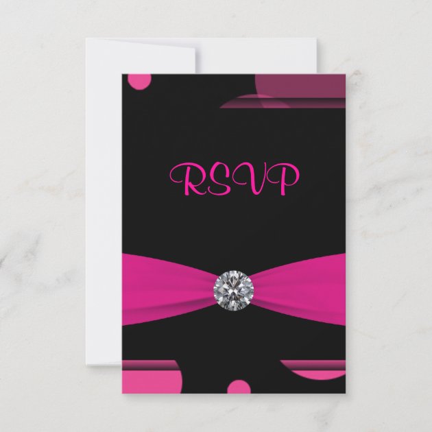 Hot Pink Bubbles Quinceanera 15th Birthday RSVP